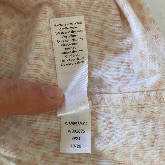 Athleta Organic Daily Animal Print Short Sleeve Tee Cotton Lightweight Crewneck - Picture 7 of 10